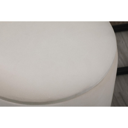 Elegant Ozman Round 14" Ottoman - Beige (OT1015BGE)