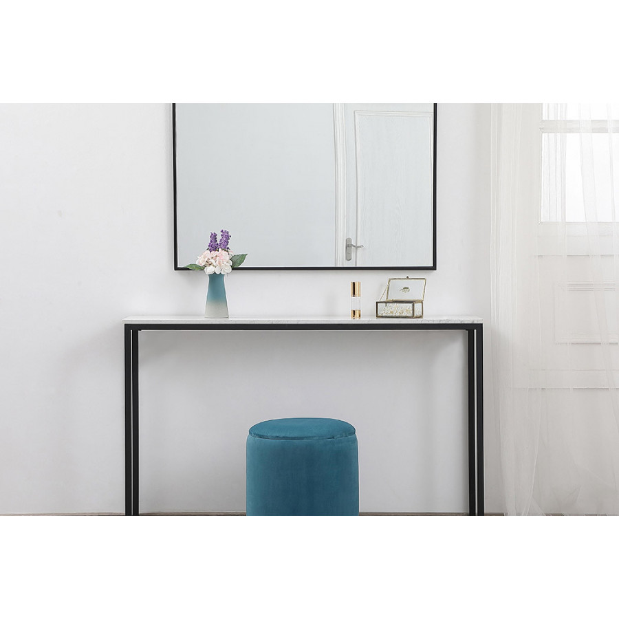 Elegant Ozman Round 14" Ottoman - Blue (OT1015BU)
