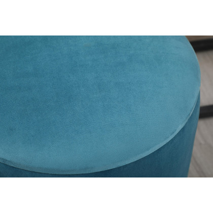 Elegant Ozman Round 14" Ottoman - Blue (OT1015BU)