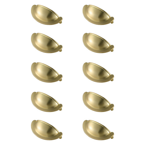 Elegant Claude Drawer Pull, Set of 10 - Brushed Gold (PL3001)