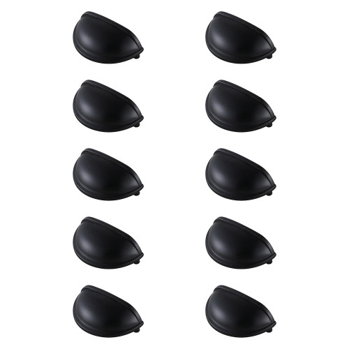 Elegant Claude Drawer Pull, Set of 10 - Matte Black (PL3002)
