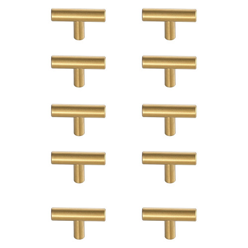 Elegant Quinn 1 Drawer Pull, Set of 10 - Brass (PL400-1-BR-10PK)