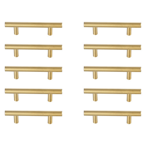 Elegant Quinn 3 Drawer Pull, Set of 10 - Brass, L 5" (PL400-3-BR-10PK)
