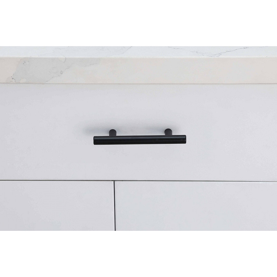 Elegant Quinn 3 Drawer Pull, Set of 10 - Matte Black, L 5" (PL400-3-MB-10PK)