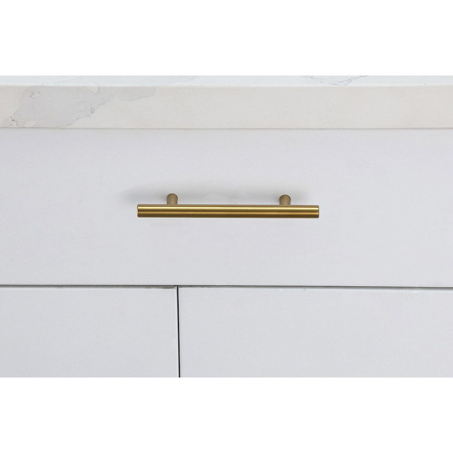 Elegant Quinn 3 Drawer Pull, Set of 10 - Brass, L 6.4" (PL400-4-BR-10PK)