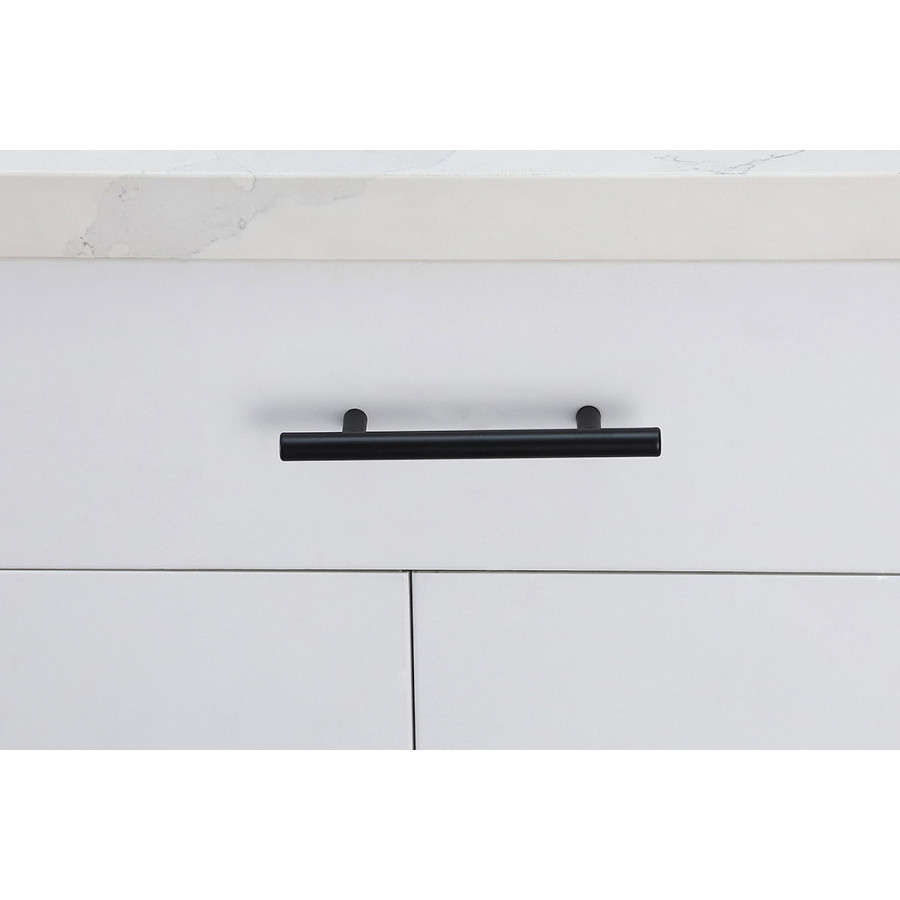 Elegant Quinn 3 Drawer Pull, Set of 10 - Matte Black, L 6.4" (PL400-4-MB-10PK)