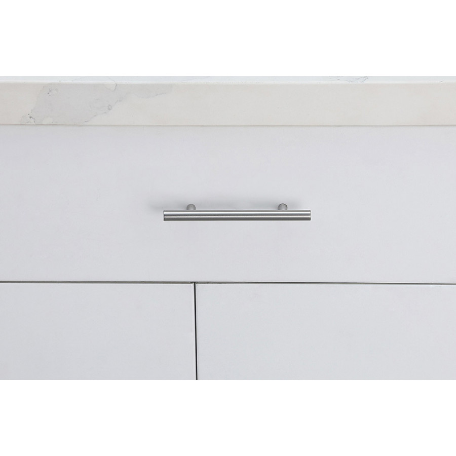 Elegant Quinn 3 Drawer Pull, Set of 10 - Brushed Nickel, L 6.4" (PL400-4-NK-10PK)