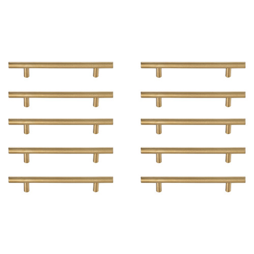 Elegant Quinn 3 Drawer Pull, Set of 10 - Brass, L 7.6" (PL400-5-BR-10PK)