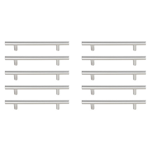 Elegant Quinn 3 Drawer Pull, Set of 10 - Brushed Nickel, L 7.6" (PL400-5-NK-10PK)