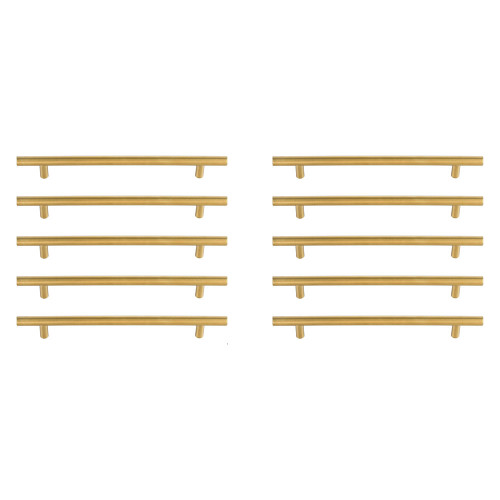 Elegant Quinn 3 Drawer Pull, Set of 10 - Brass, L 10.1" (PL400-7-BR-10PK)