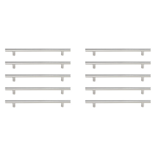 Elegant Quinn 3 Drawer Pull, Set of 10 - Brushed Nickel, L 10.1" (PL400-7-NK-10PK)