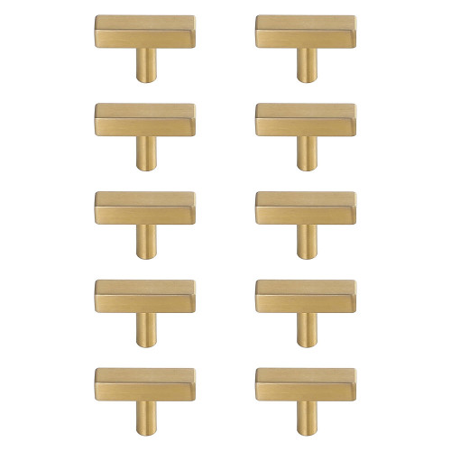 Elegant Quinn 1 Drawer Pull, Set of 10 - Brass (PL402-1-BR-10PK)