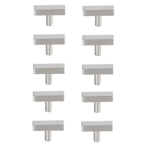 Elegant Quinn 1 Drawer Pull, Set of 10 - Brushed Nickel (PL402-1-NK-10PK)