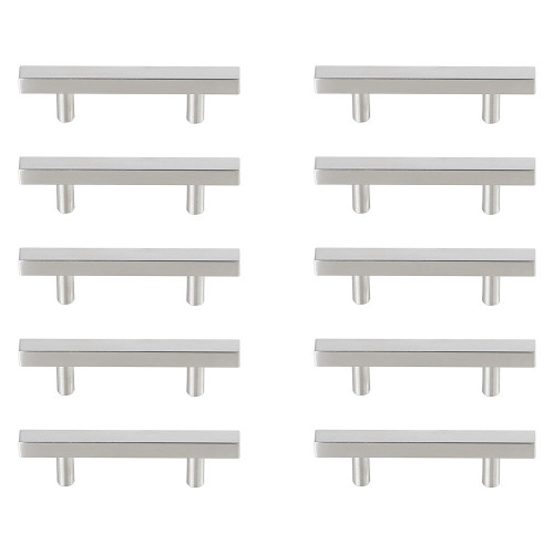 Elegant Quinn 3 Drawer Pull, Set of 10 - Brushed Nickel, L 5" (PL402-3-NK-10PK)