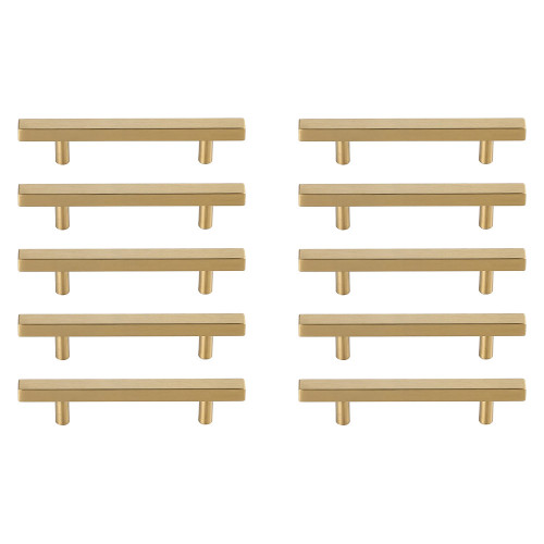 Elegant Quinn 3 Drawer Pull, Set of 10 - Brass, L 7.4" (PL402-5-BR-10PK)