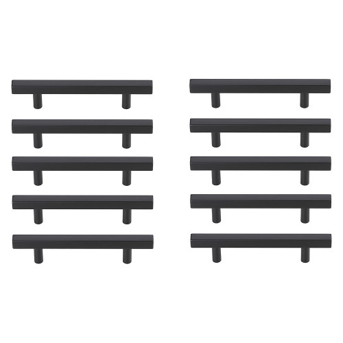 Elegant Quinn 3 Drawer Pull, Set of 10 - Matte Black, L 10.1" (PL402-7-MB-10PK)
