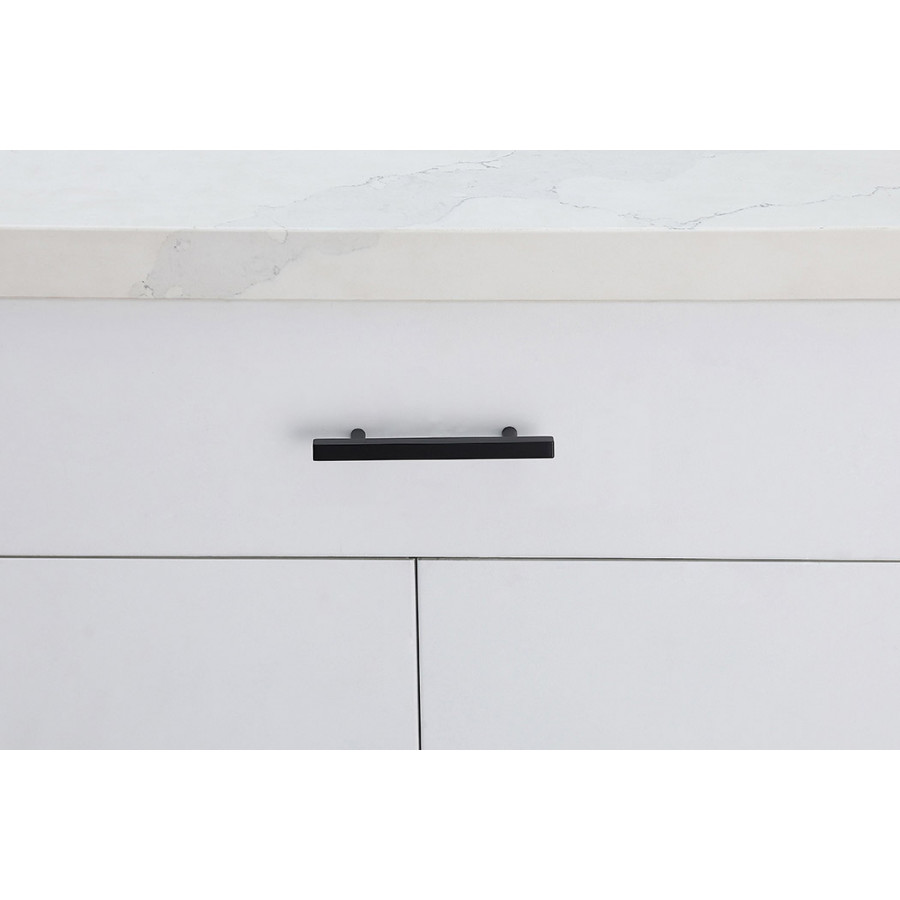 Elegant Quinn 3 Drawer Pull, Set of 10 - Matte Black, L 6.4" (PL402-4-MB-10PK)