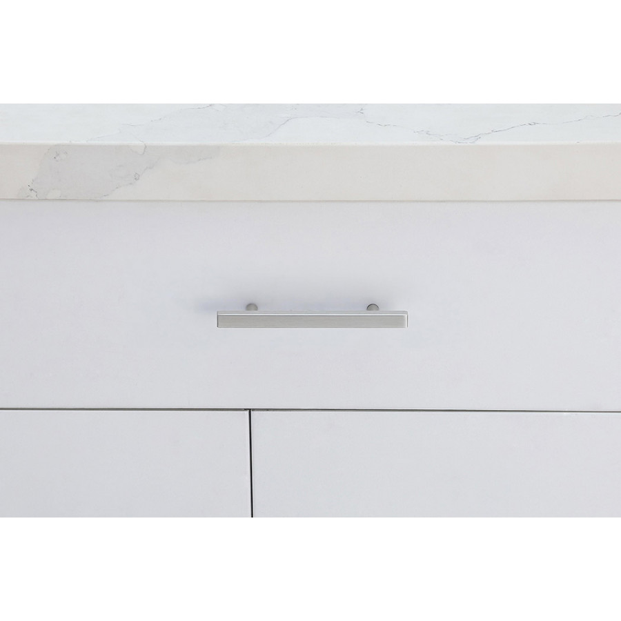 Elegant Quinn 3 Drawer Pull, Set of 10 - Brushed Nickel, L 6.4" (PL402-4-NK-10PK)