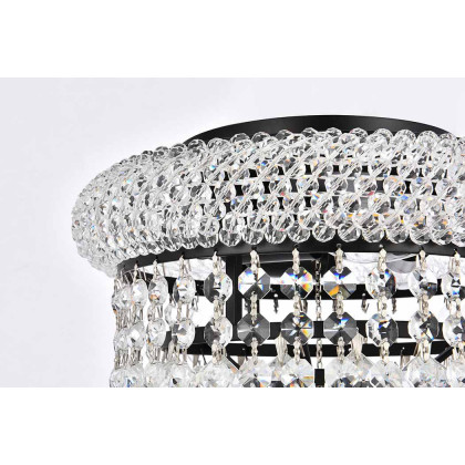 Elegant Flush Mount Light - Black, L 10" (V1800F10BK-RC)