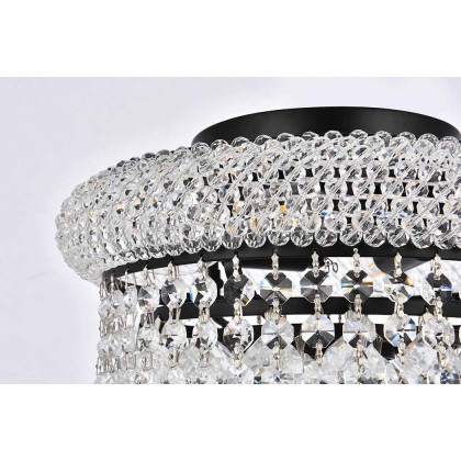 Elegant Flush Mount Light - Black, L 12" (V1800F12BK-RC)