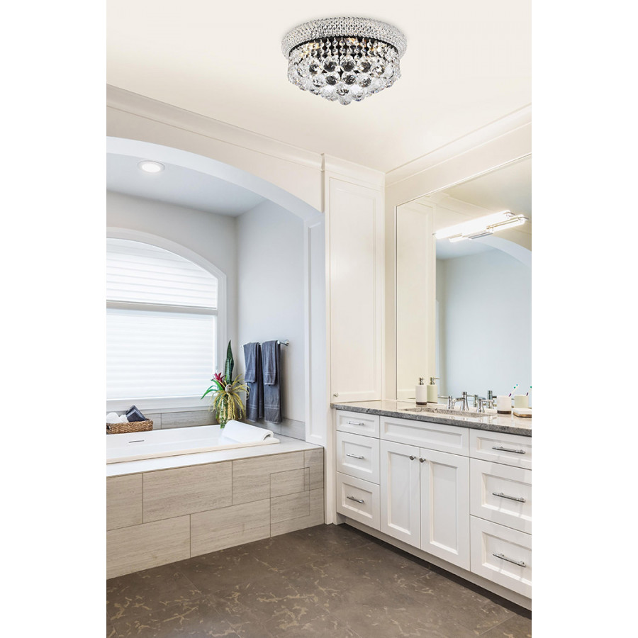 Elegant Flush Mount Light - Black, L 14" (V1800F14BK-RC)