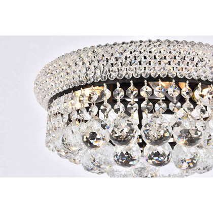 Elegant Flush Mount Light - Black, L 14" (V1800F14BK-RC)