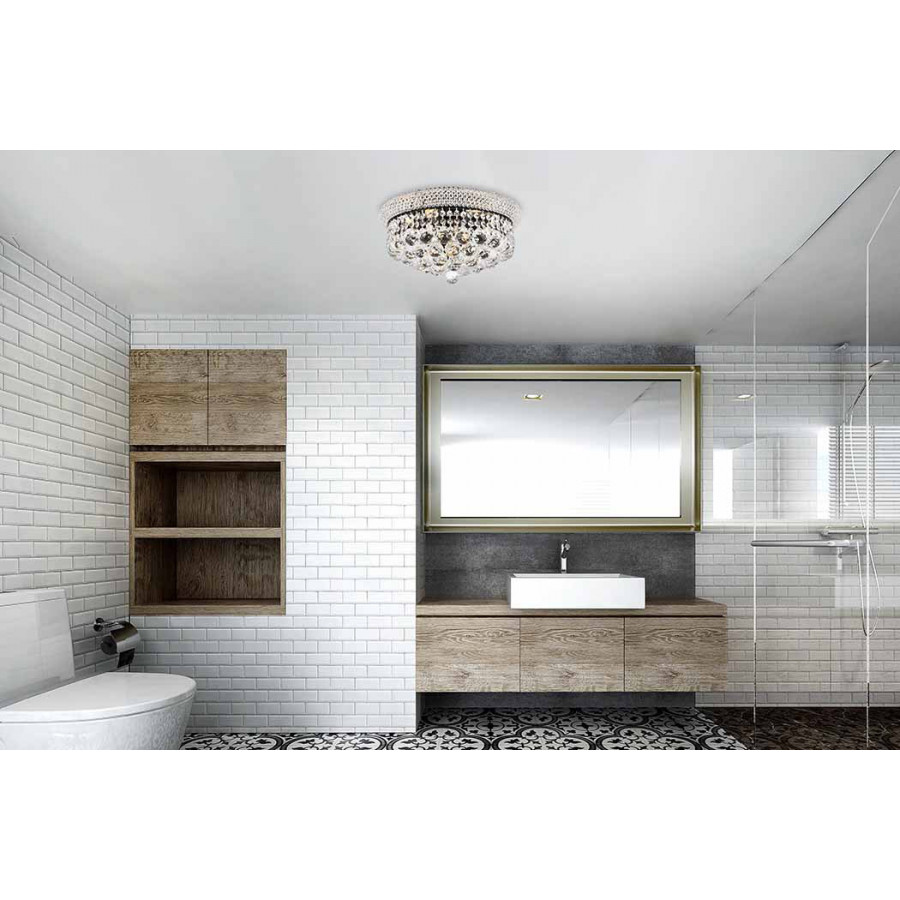 Elegant Flush Mount Light - Black, L 16" (V1800F16BK-RC)
