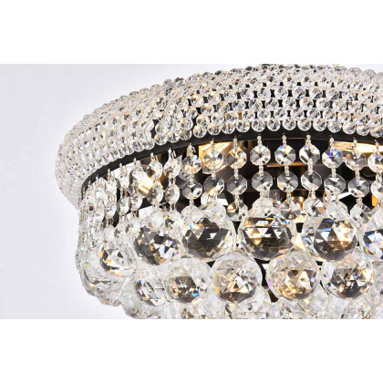Elegant Flush Mount Light - Black, L 16" (V1800F16BK-RC)