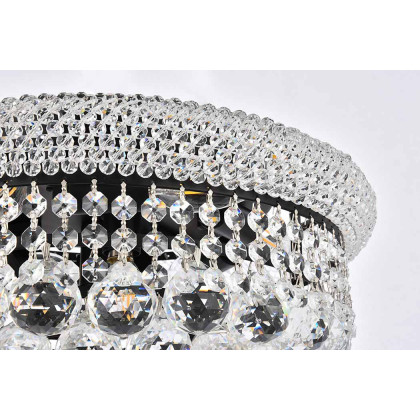 Elegant Flush Mount Light - Black, L 16" (V1800F16BK-RC)