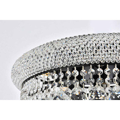 Elegant Flush Mount Light - Black, L 20" (V1800F20BK-RC)