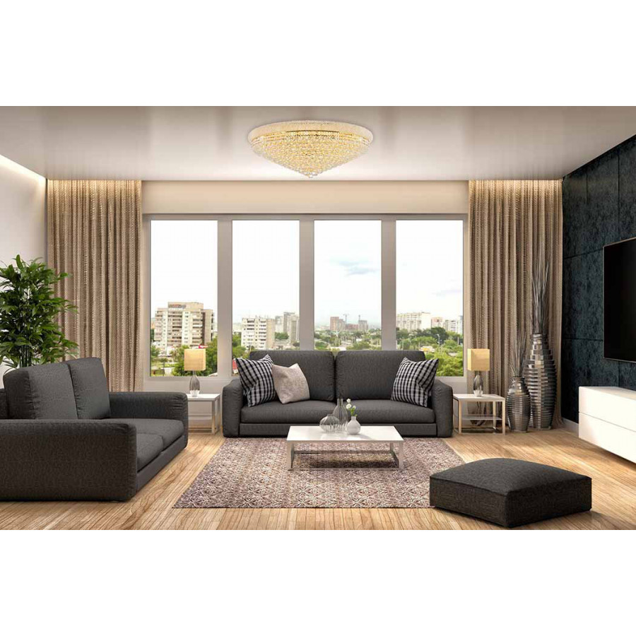 Elegant Flush Mount Light - Gold, L 42" (V1800F42G-RC)