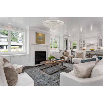 Elegant Flush Mount Light - Chrome, L 48" (V1800F48C-RC)