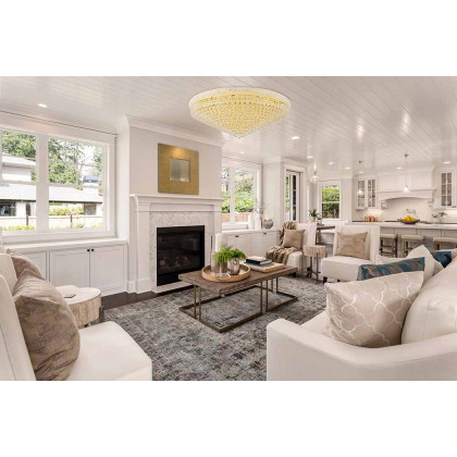 Elegant Flush Mount Light - Gold, L 48" (V1800F48G-RC)
