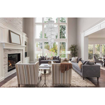 Elegant Pendant Light - Chrome/RC, L 48" (V1800SR48C-RC)