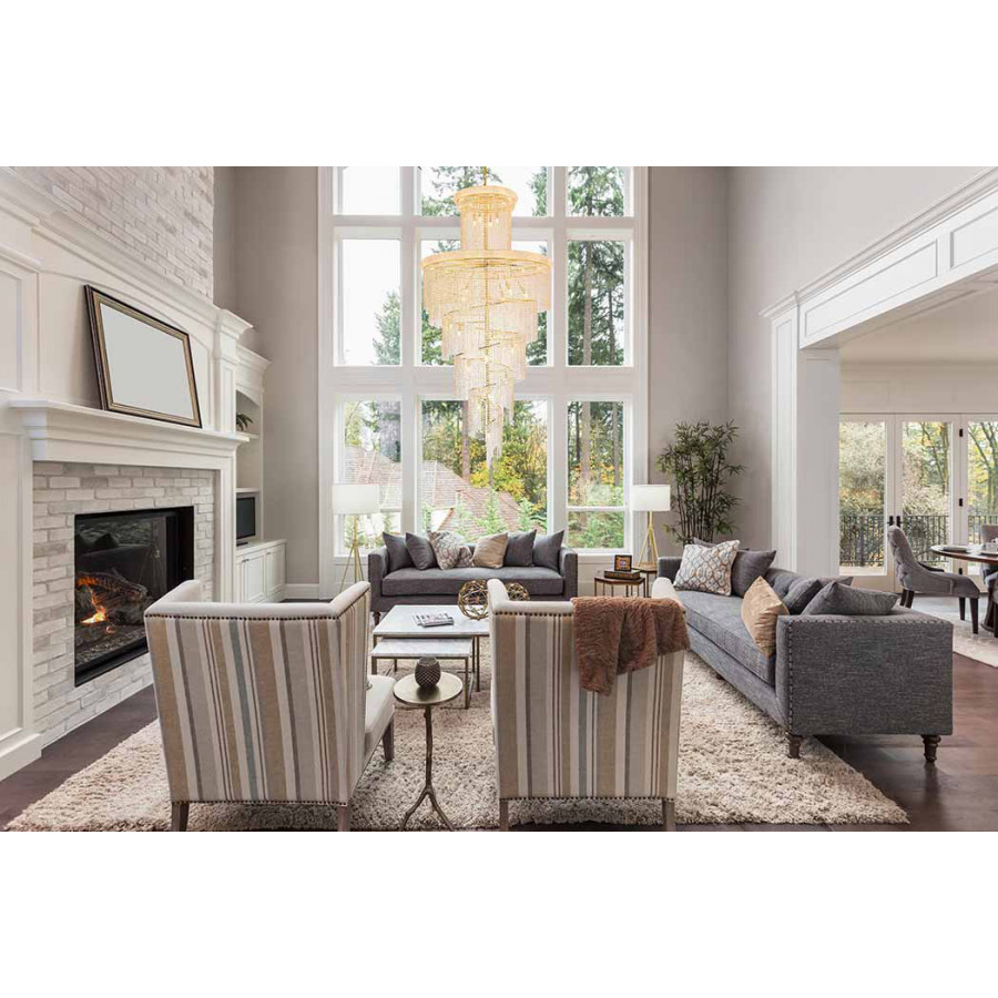 Elegant Pendant Light - Gold, L 48" (V1800SR48G-RC)