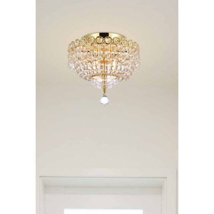 Elegant Flush Mount Light - Gold/EC, L 12" (V1900F12G-EC)