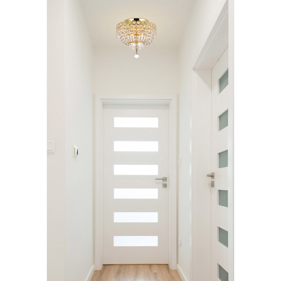 Elegant Flush Mount Light - Gold/RC, L 12" (V1900F12G-RC)