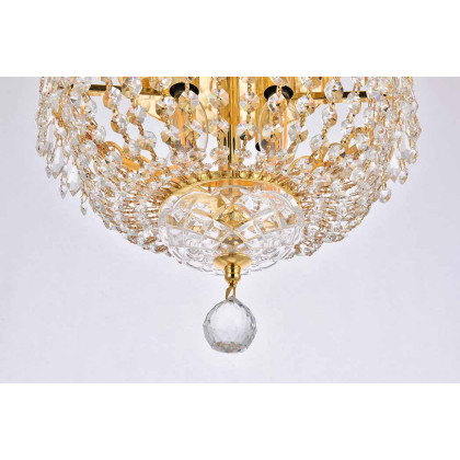 Elegant Flush Mount Light - Gold/RC, L 12" (V1900F12G-RC)