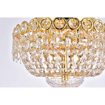 Elegant Flush Mount Light - Gold/RC, L 12" (V1900F12G-RC)