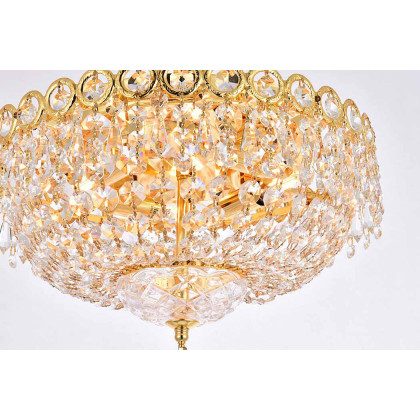 Elegant Flush Mount Light - Gold, L 14" (V1900F14G-RC)