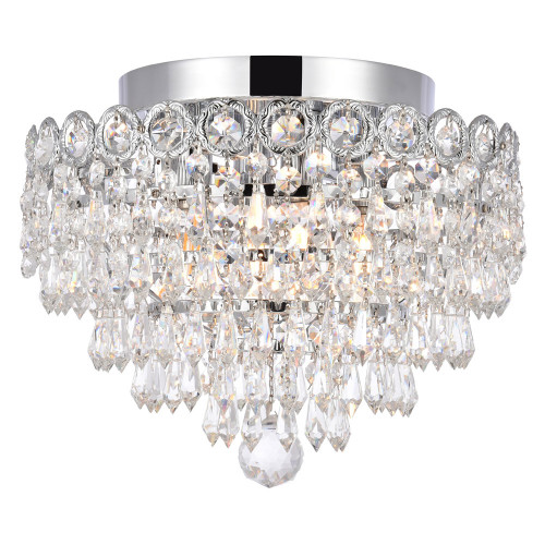 Elegant Flush Mount Light - Chrome, L 12" (V1902F12C-RC)