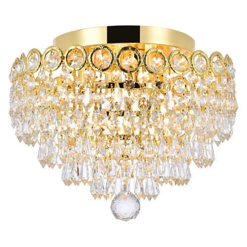Elegant Flush Mount Light - Gold, L 12" (V1902F12G-RC)