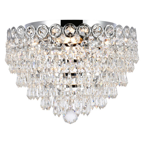 Elegant Flush Mount Light - Chrome, L 14" (V1902F14C-RC)