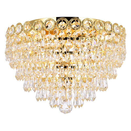 Elegant Flush Mount Light - Gold/RC, L 14" (V1902F14G-RC)
