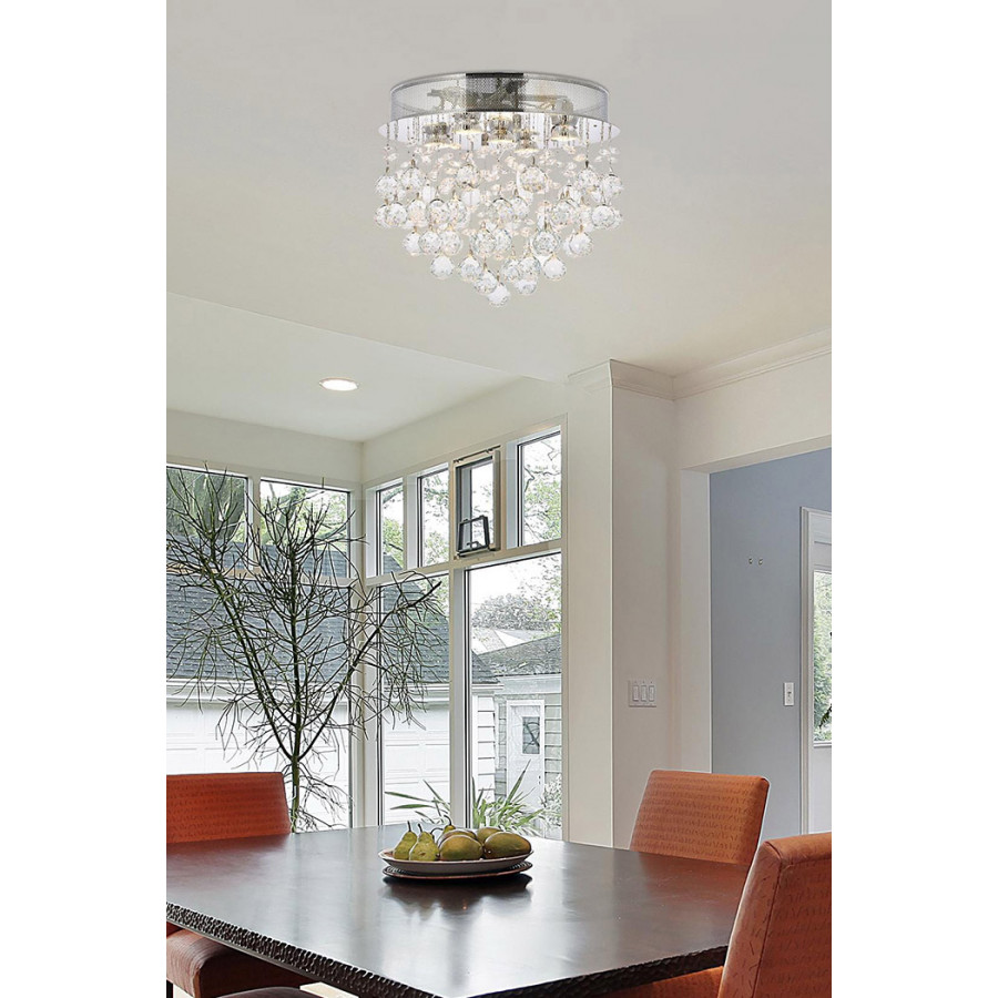 Elegant Flush Mount Light - Chrome, L 16" (V2006F16C-RC)