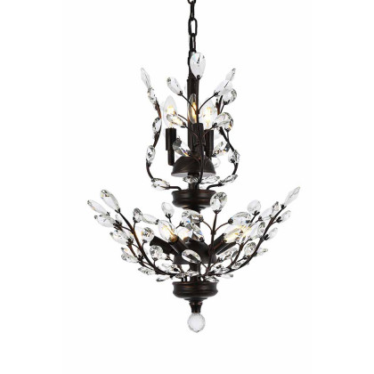 Elegant Chandelier - Dark Bronze, L 21" (V2011D21DB-RC)
