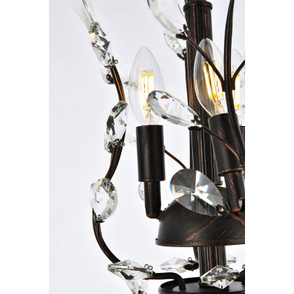 Elegant Chandelier - Dark Bronze, L 21" (V2011D21DB-RC)