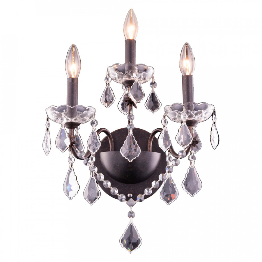 Elegant Wall Sconce - Dark Bronze, H 17" (V2015W3DB-RC)
