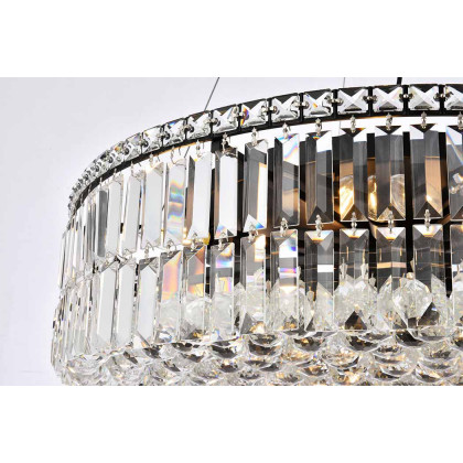 Elegant Chandelier - Black, L 28" (V2030D28BK-RC)