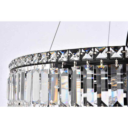 Elegant Chandelier - Black, L 28" (V2030D28BK-RC)
